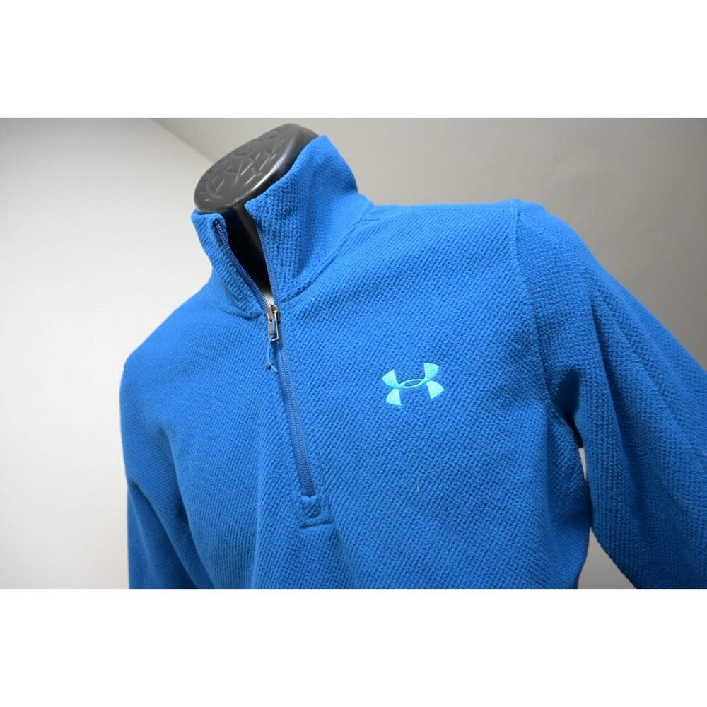 Under Armour Fleece Jacket 1/4 Zip Loose Blue Athletic Mens Sz Small